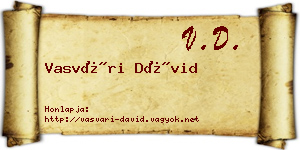 Vasvári Dávid névjegykártya